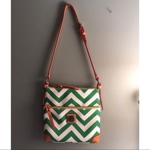 Dooney & Bourke Green Zig Zag Shoulder Bag